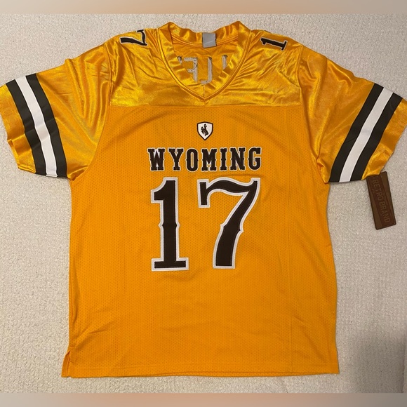 Original Retro Brand Josh Allen Wyoming #17 Gold and Brown Football Jersey